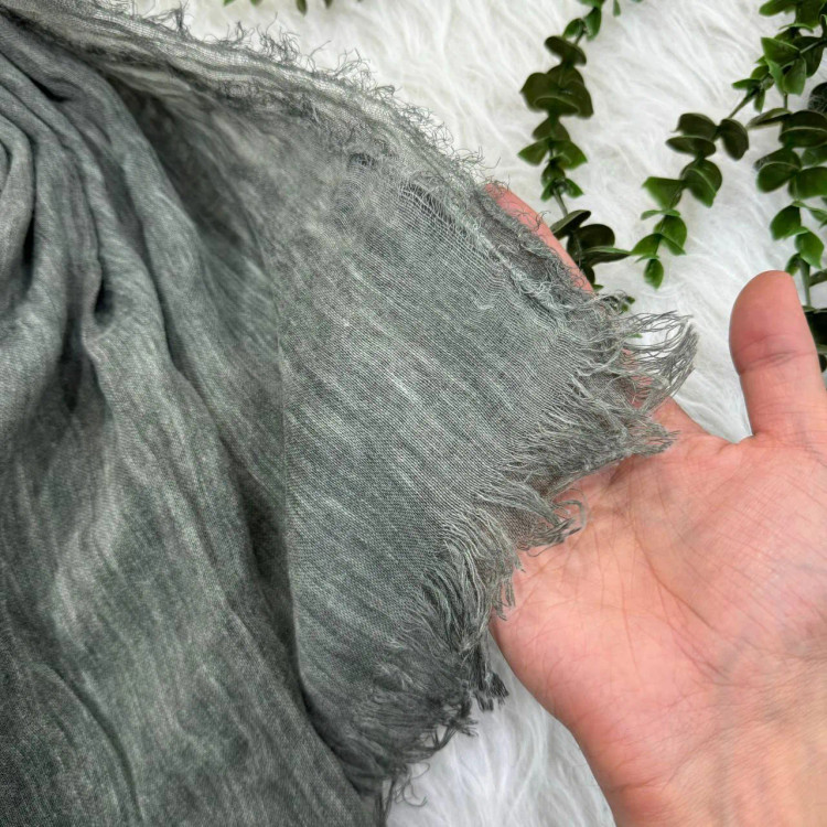 شال لینن سنگشور دور ریش زنانه قواره بزرگ 206x67 سانتیمتر بدون آبرفت و چروک