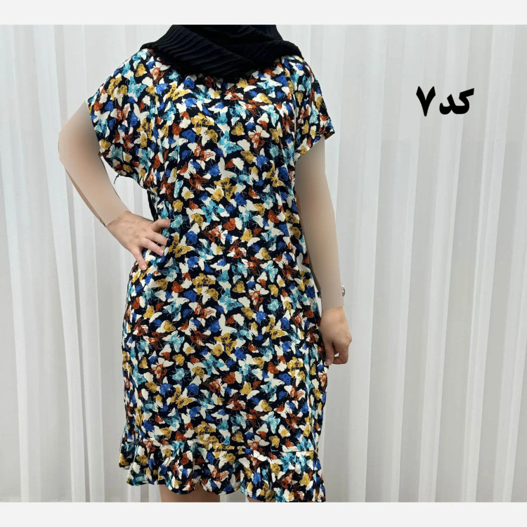 پیراهن نخی شسته شده فری سایز مناسب تا سایز 50 چهارفصل تن خور شیک و راحت بدون آبرفت و رنگ رفت