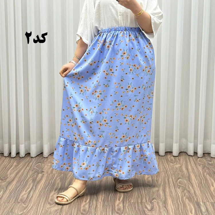 دامن پفکی مدل پرپری فری سایز زنانه تا سایز 54 تنخور شیک و راحت چهارفصل بدون آبرفت و رنگرفتگی