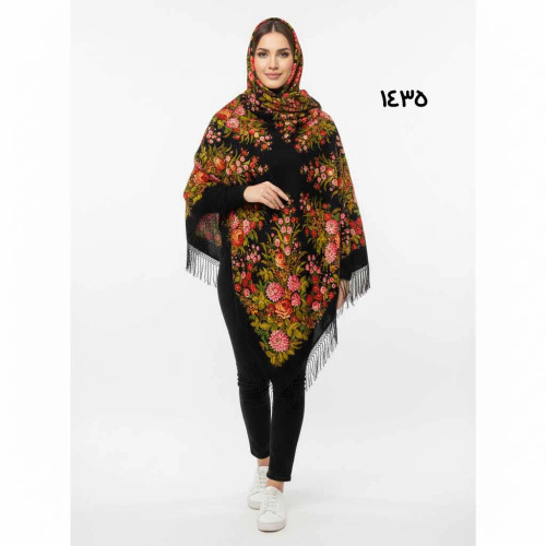 روسری ترکمن اصل پشمی قواره بزرگ مناسب پاییز و زمستان