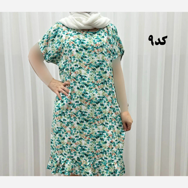 پیراهن نخی شسته شده فری سایز مناسب تا سایز 50 چهارفصل تن خور شیک و راحت بدون آبرفت و رنگ رفت