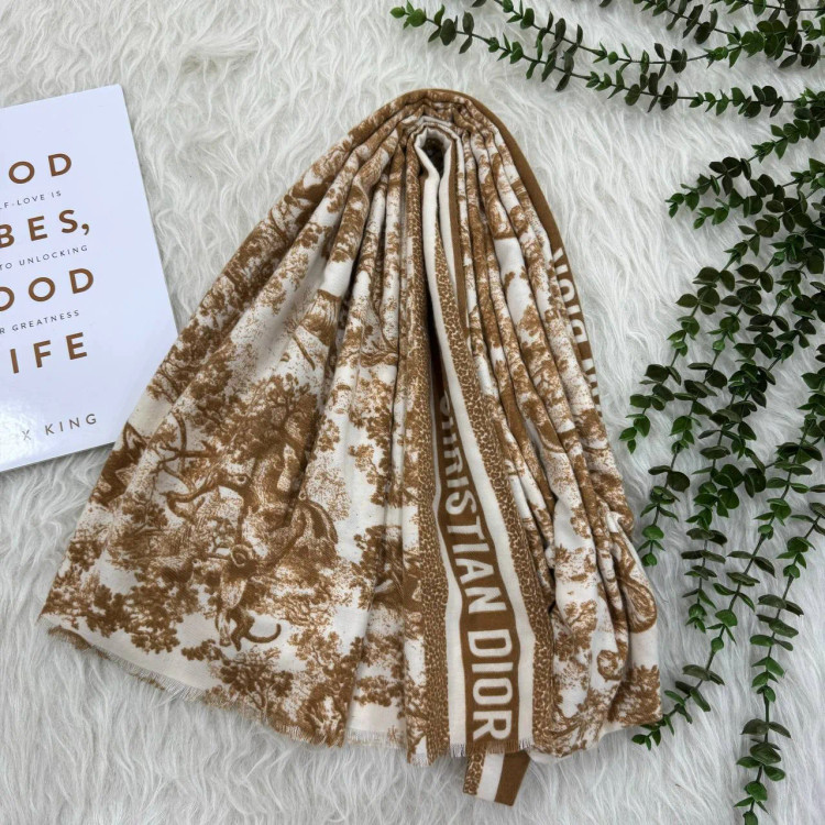 شال موهر کریستین دیور کد 1344 قواره 200x72 سانتیمتر بدون آبرفت و رنگ رفت