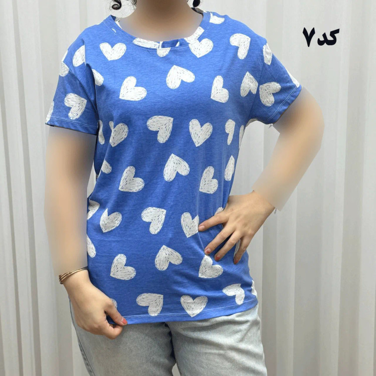 تیشرت طرحدار H&M کد 1169 نخ پنبه چهارفصل زنانه دخترانه تنخور راحت