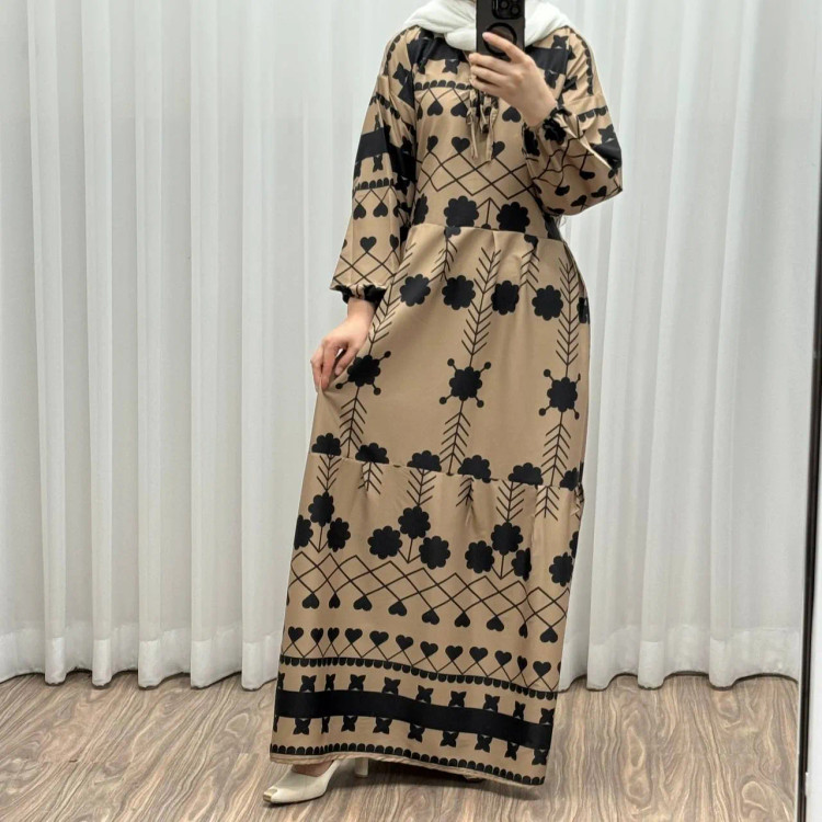 پیراهن فلور بوگاتی مدل گوله برفی فری سایز تا 48 چهارفصل شیک و راحت بدون چروک و سایه اندازی بند کمر قابل تنظیم زنانه و دخترانه