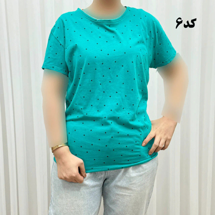 تیشرت طرحدار H&M کد 1169 نخ پنبه چهارفصل زنانه دخترانه تنخور راحت