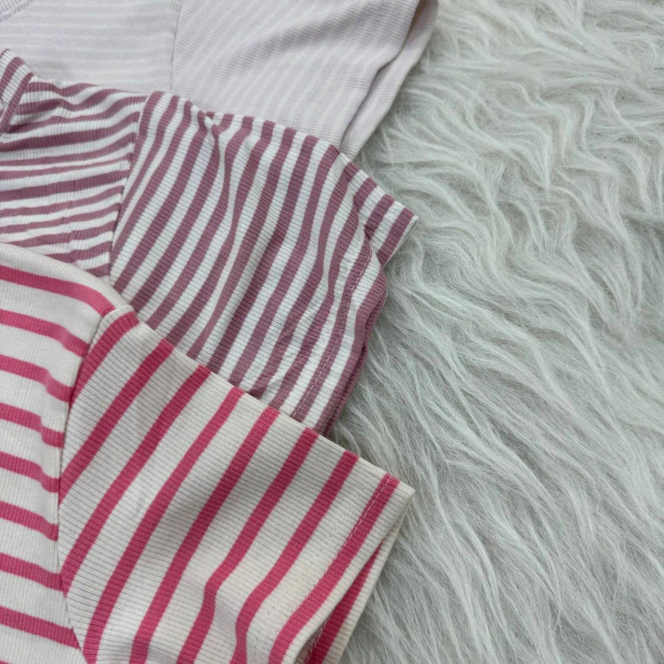 کراپ راه راه کبریتی چهارفصل زنانه دخترانه تنخور شیک سایز S M L XL XXL