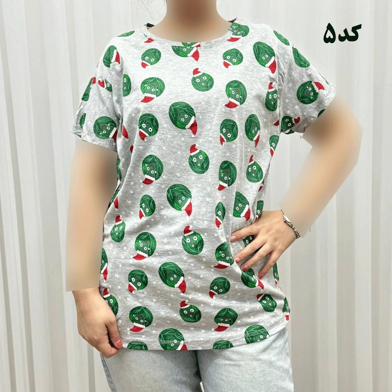 تیشرت طرحدار H&M کد 1169 نخ پنبه چهارفصل زنانه دخترانه تنخور راحت