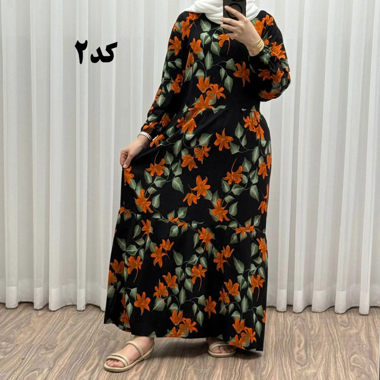 پیراهن زنانه مدل گلرخ کد 924 فری سایز تا 46 جنس بوگاتی کمربنددار چهارفصل شیک و راحت بدون آبرفت و رنگ رفت سایه نمیندازد