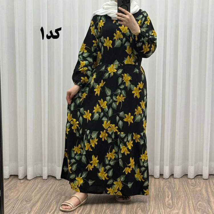 پیراهن زنانه مدل گلرخ کد 924 فری سایز تا 46 جنس بوگاتی کمربنددار چهارفصل شیک و راحت بدون آبرفت و رنگ رفت سایه نمیندازد