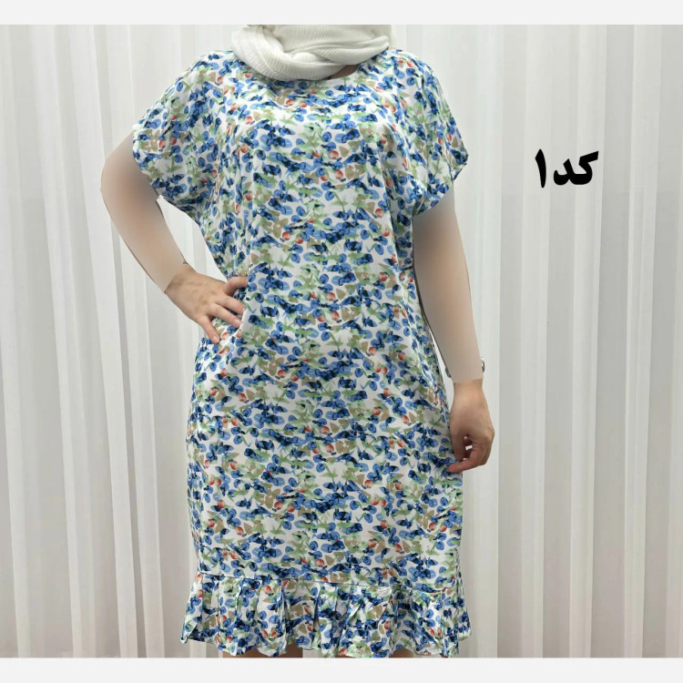 پیراهن نخی شسته شده فری سایز مناسب تا سایز 50 چهارفصل تن خور شیک و راحت بدون آبرفت و رنگ رفت