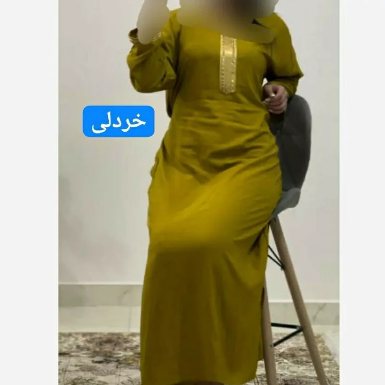 پیراهن ساحلی نخی شسته شده فری سایز زنانه تا سایز 52 کمربنددار بدون آبرفت و رنگ رفت