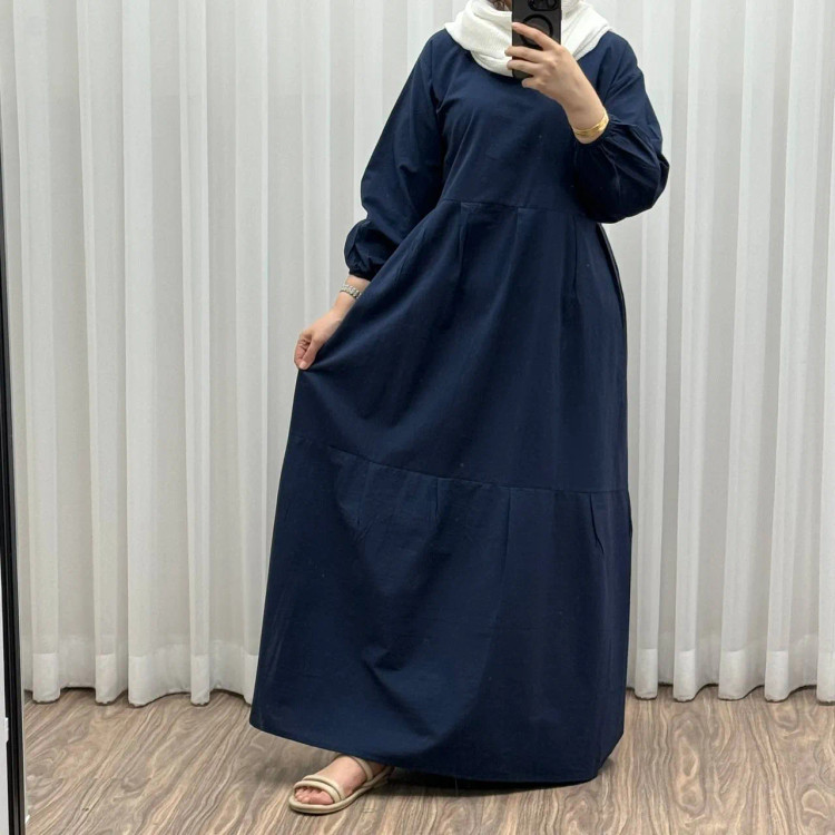 پیراهن ساحلی زنانه لینن فری سایز تا 48 تنخور شیک و راحت چهارفصل بنددار سایه نمیاندازد