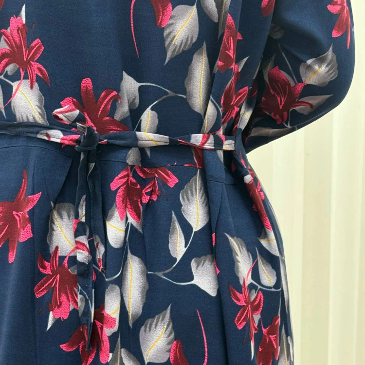 پیراهن زنانه مدل گلرخ کد 924 فری سایز تا 46 جنس بوگاتی کمربنددار چهارفصل شیک و راحت بدون آبرفت و رنگ رفت سایه نمیندازد