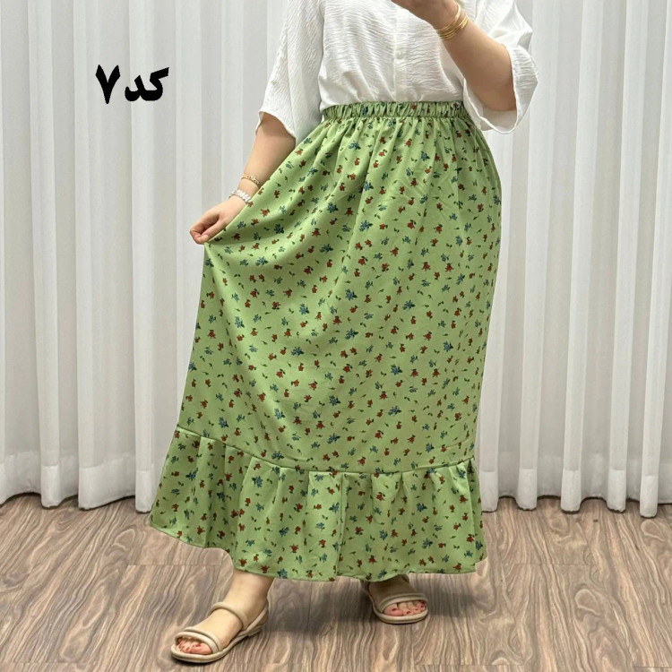 دامن پفکی مدل پرپری فری سایز زنانه تا سایز 54 تنخور شیک و راحت چهارفصل بدون آبرفت و رنگرفتگی