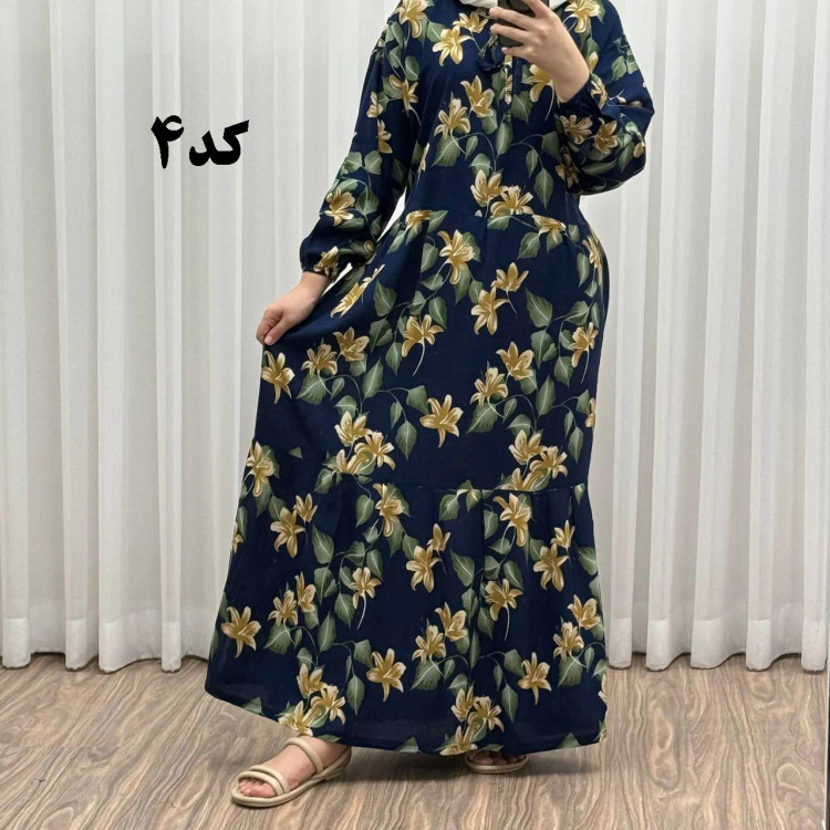 پیراهن زنانه مدل گلرخ کد 924 فری سایز تا 46 جنس بوگاتی کمربنددار چهارفصل شیک و راحت بدون آبرفت و رنگ رفت سایه نمیندازد