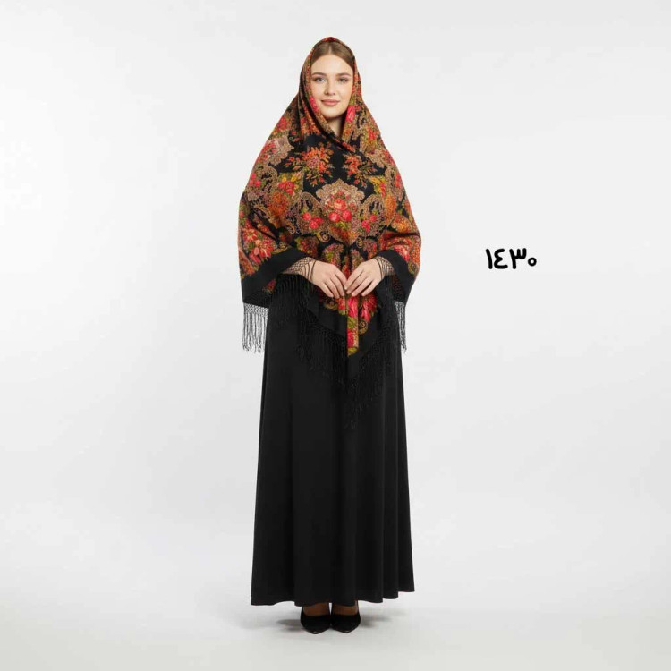 روسری ترکمن اصل پشمی زنانه ضخیم قواره بزرگ مناسب پاییز زمستان بهار تولید روسیه