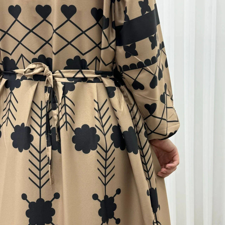 پیراهن فلور بوگاتی مدل گوله برفی فری سایز تا 48 چهارفصل شیک و راحت بدون چروک و سایه اندازی بند کمر قابل تنظیم زنانه و دخترانه