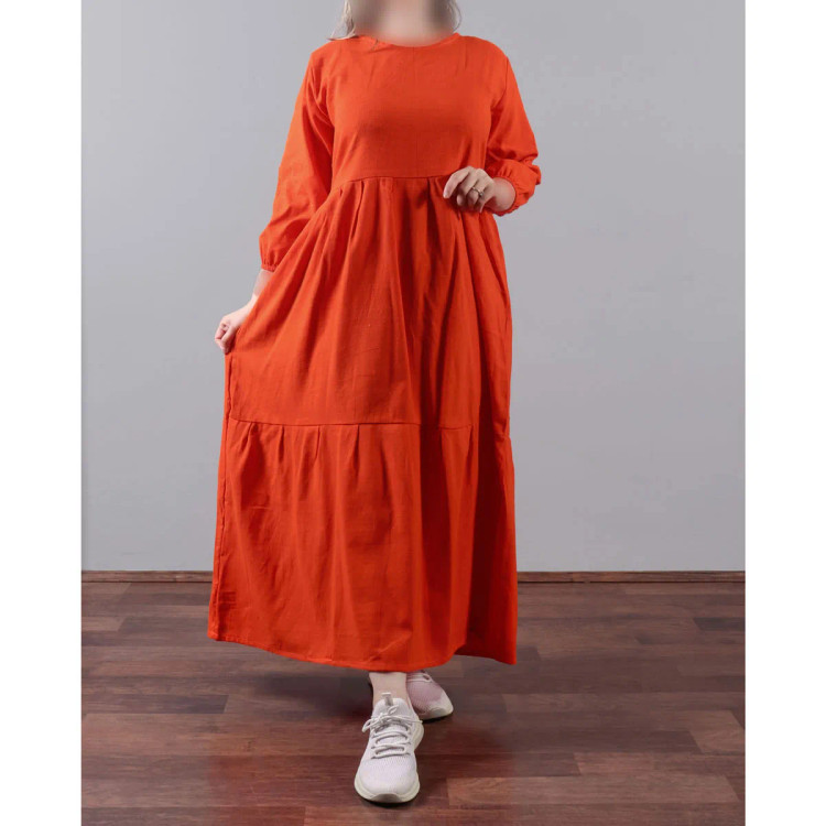 پیراهن ساحلی زنانه لینن فری سایز تا 48 تنخور شیک و راحت چهارفصل بنددار سایه نمیاندازد