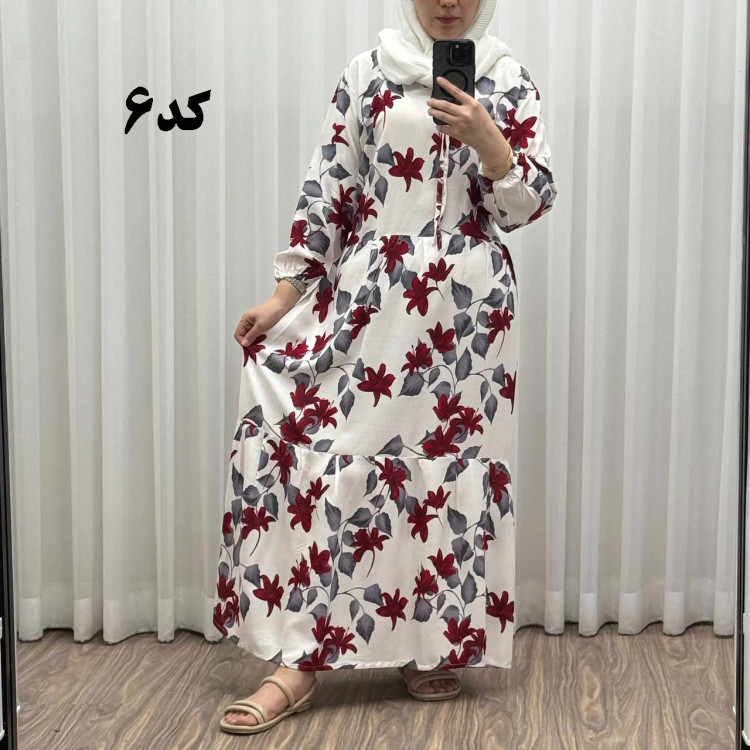 پیراهن زنانه مدل گلرخ کد 924 فری سایز تا 46 جنس بوگاتی کمربنددار چهارفصل شیک و راحت بدون آبرفت و رنگ رفت سایه نمیندازد