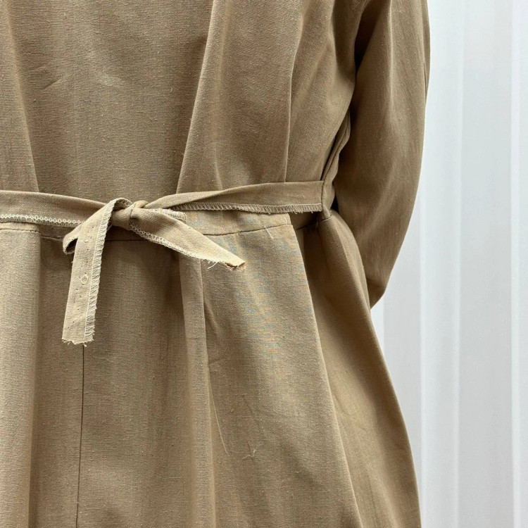 پیراهن ساحلی زنانه لینن فری سایز تا 48 تنخور شیک و راحت چهارفصل بنددار سایه نمیاندازد