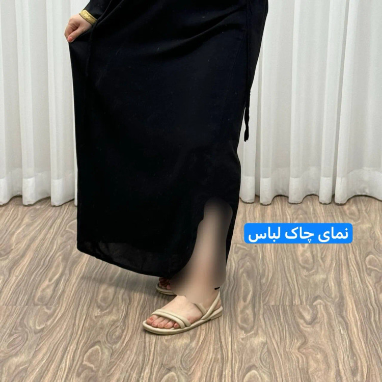 پیراهن ساحلی نخی شسته شده فری سایز زنانه تا سایز 52 کمربنددار بدون آبرفت و رنگ رفت