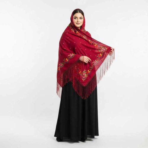 روسری ترکمن اصل پشمی ضخیم قواره بزرگ مناسب پاییز و زمستان