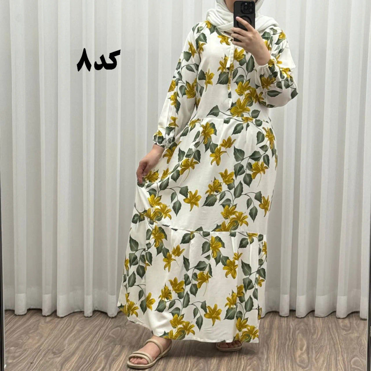 پیراهن زنانه مدل گلرخ کد 924 فری سایز تا 46 جنس بوگاتی کمربنددار چهارفصل شیک و راحت بدون آبرفت و رنگ رفت سایه نمیندازد