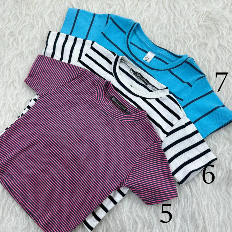 کراپ راه راه کبریتی چهارفصل زنانه دخترانه تنخور شیک سایز S M L XL XXL