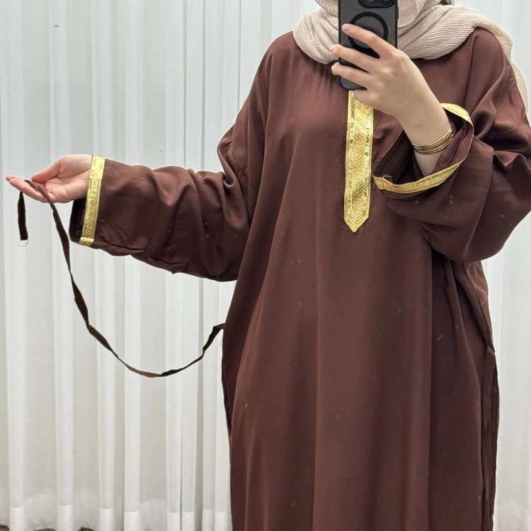 پیراهن ساحلی نخی شسته شده فری سایز زنانه تا سایز 52 کمربنددار بدون آبرفت و رنگ رفت