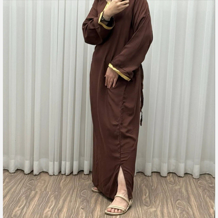 پیراهن ساحلی نخی شسته شده فری سایز زنانه تا سایز 52 کمربنددار بدون آبرفت و رنگ رفت