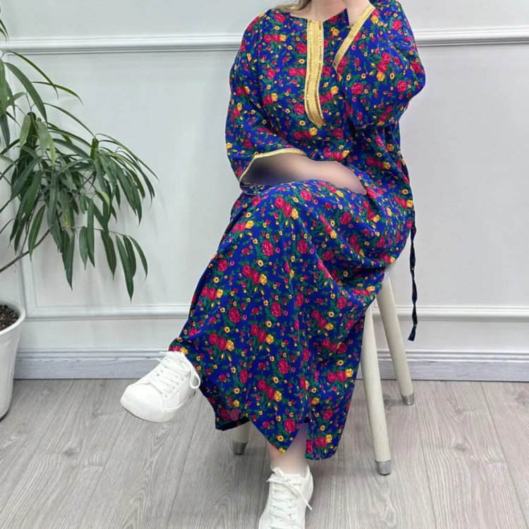 پیراهن ساحلی زنانه ترکمنستان طلاکوب گل ریز فری سایز تا 54 جنس نخی چهارفصل شیک