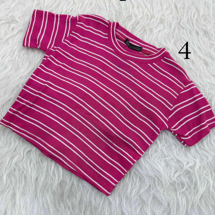 کراپ راه راه کبریتی چهارفصل زنانه دخترانه تنخور شیک سایز S M L XL XXL