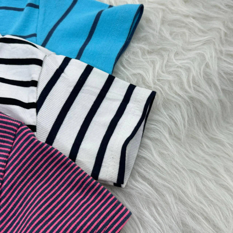 کراپ راه راه کبریتی چهارفصل زنانه دخترانه تنخور شیک سایز S M L XL XXL