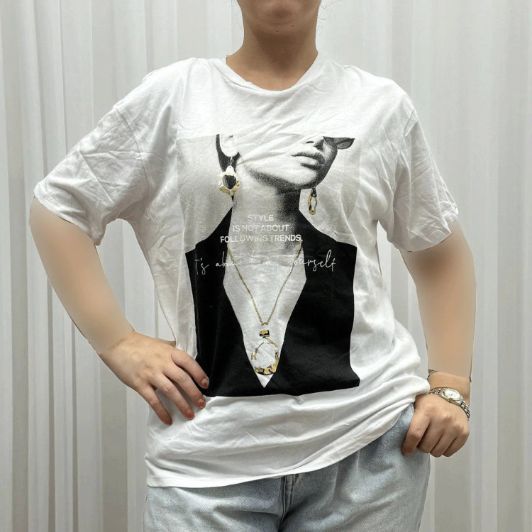 تیشرت نخ پنبه چهارفصل زنانه LC Waikiki کد 1142 سایزبزرگ تنخور راحت