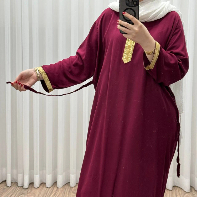 پیراهن ساحلی نخی شسته شده فری سایز زنانه تا سایز 52 کمربنددار بدون آبرفت و رنگ رفت