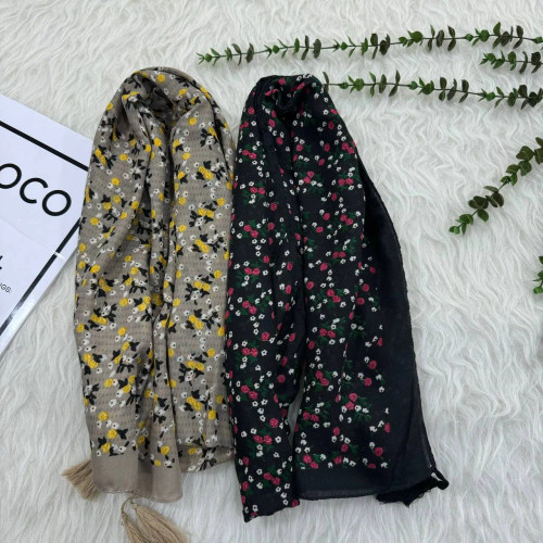 شال نخی گلریز طرحدار کد 862 قواره 180×65 سانت بدون آبرفت و چروک