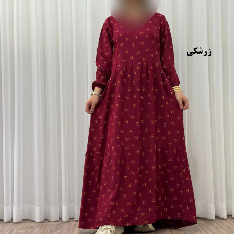 پیراهن ساحلی زنانه گلریز نخی فری سایز تا 48 آیدایی کمربند دار شیک و راحت چهارفصل