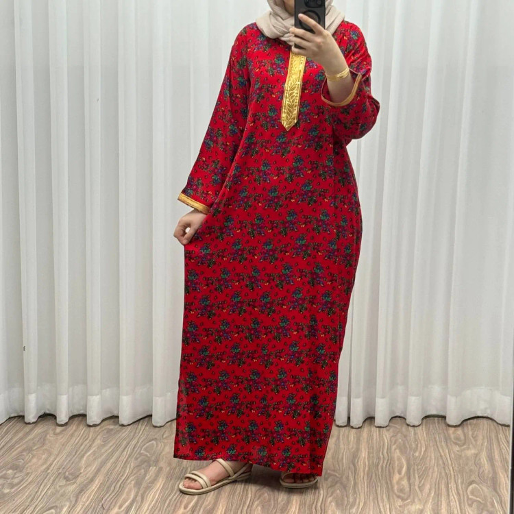 پیراهن نخی ترکمنستان گل نقلی فری سایز تا 54 چهارفصل شیک و راحت طلوبند دار