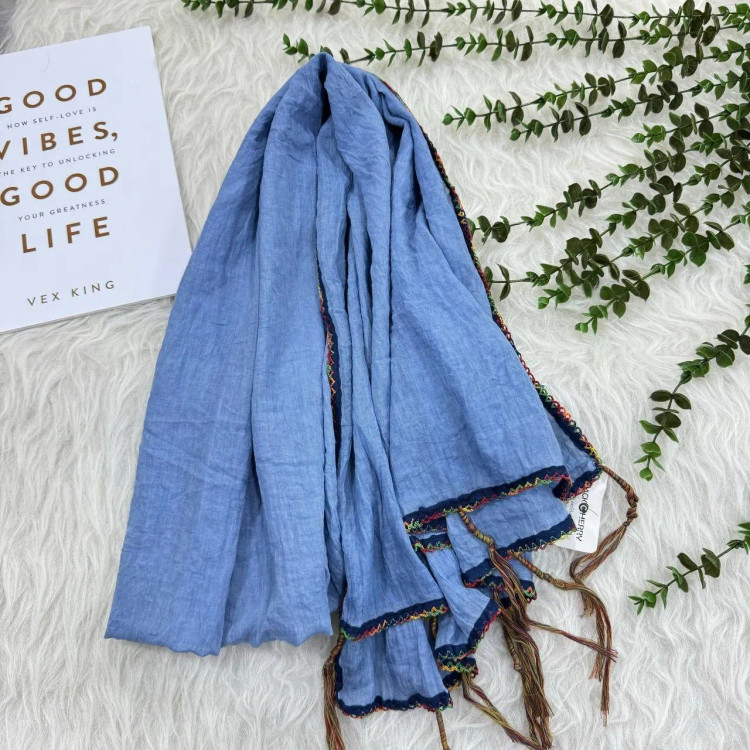 شال ساده نخی دندان موشی وارداتی کد 989 بدون آبرفت و رنگ رفت و چروک