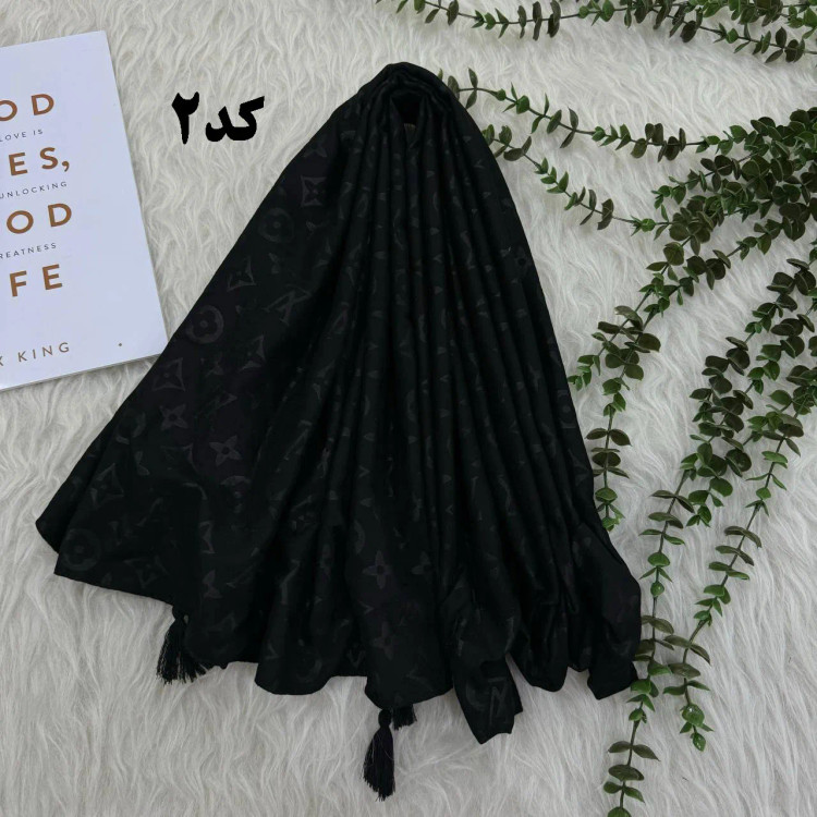 شال مشکی موهر ژاکارد قواره 180x72 پرز و چروک نمیشود