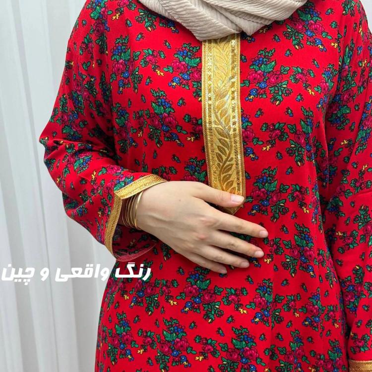 پیراهن نخی ترکمنستان گل نقلی فری سایز تا 54 چهارفصل شیک و راحت طلوبند دار