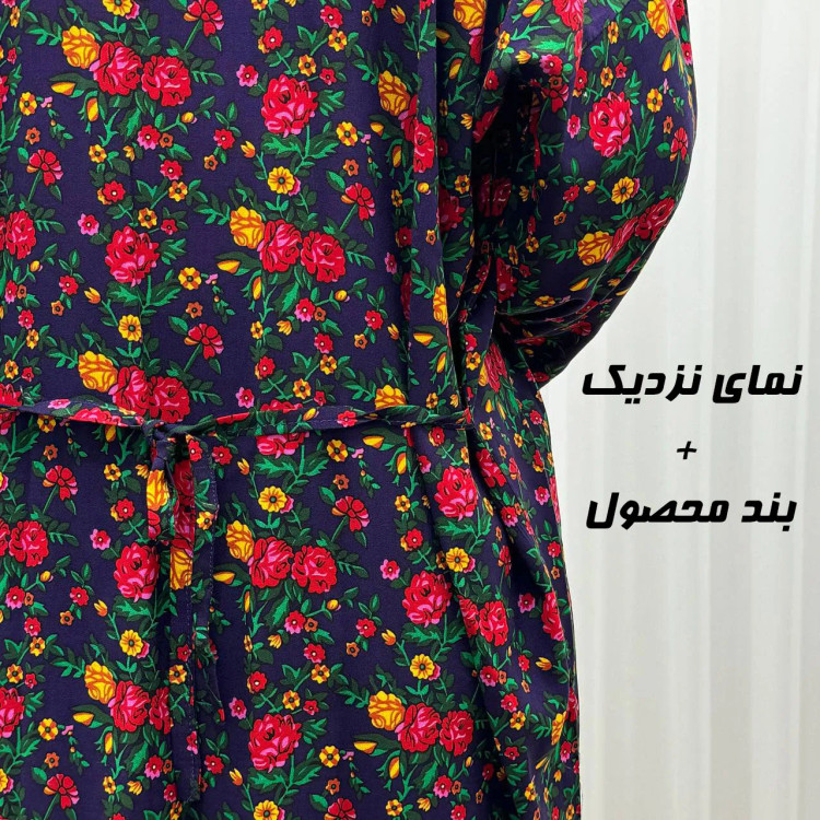 پیراهن ساحلی زنانه ترکمنستان طلاکوب گل ریز فری سایز تا 54 جنس نخی چهارفصل شیک