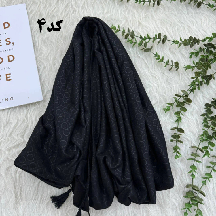 شال مشکی موهر ژاکارد قواره 180x72 پرز و چروک نمیشود