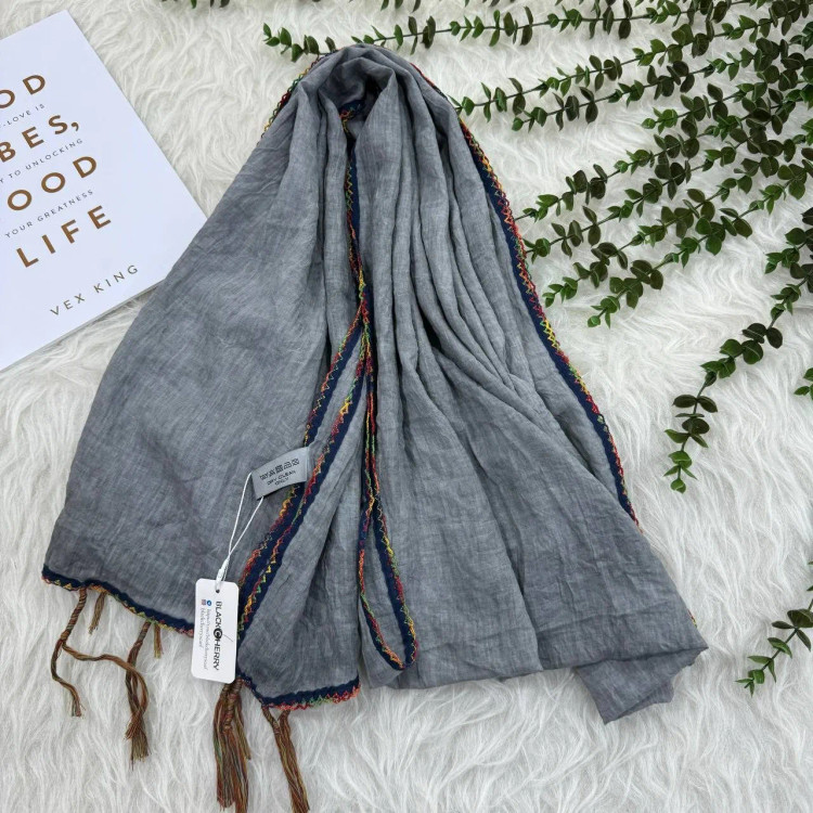 شال ساده نخی دندان موشی وارداتی کد 989 بدون آبرفت و رنگ رفت و چروک