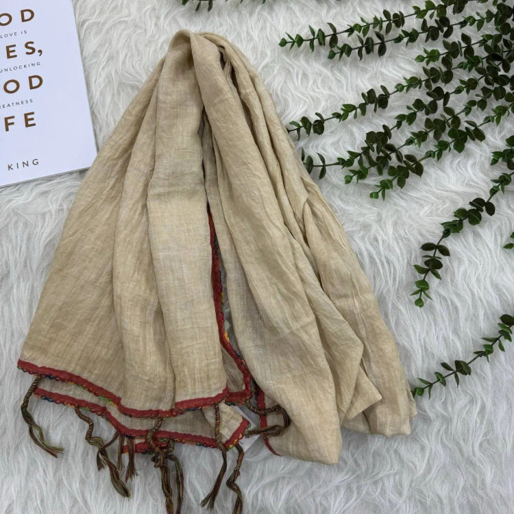 شال ساده نخی دندان موشی وارداتی کد 989 بدون آبرفت و رنگ رفت و چروک