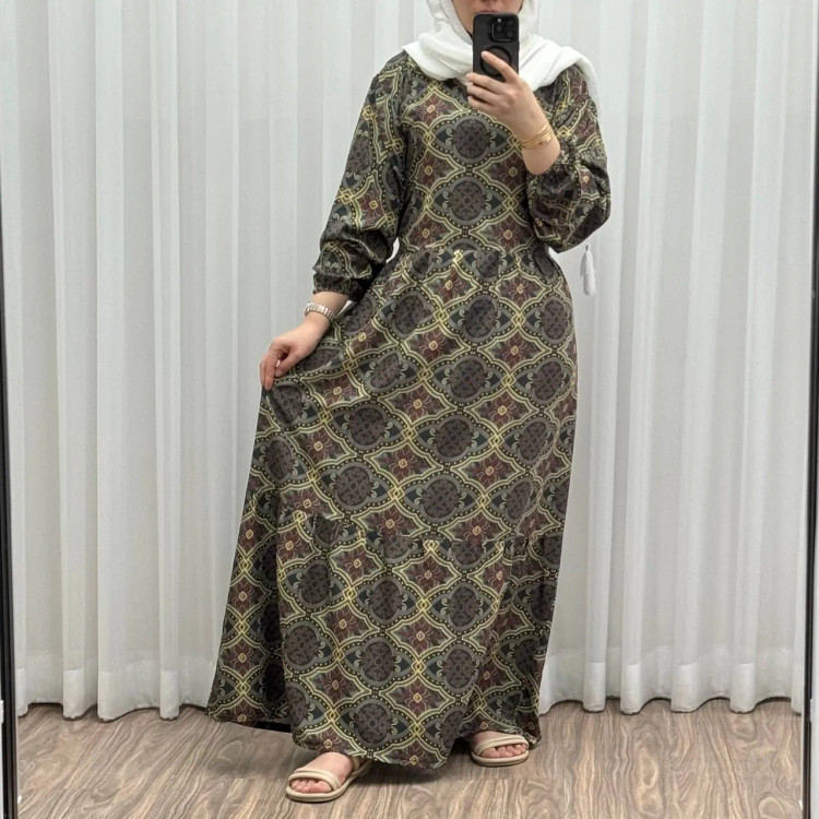 پیراهن فلور بوگاتی فری سایز تا 48 زنانه چهارفصل شیک و راحت بنددار سایه نمیندازد