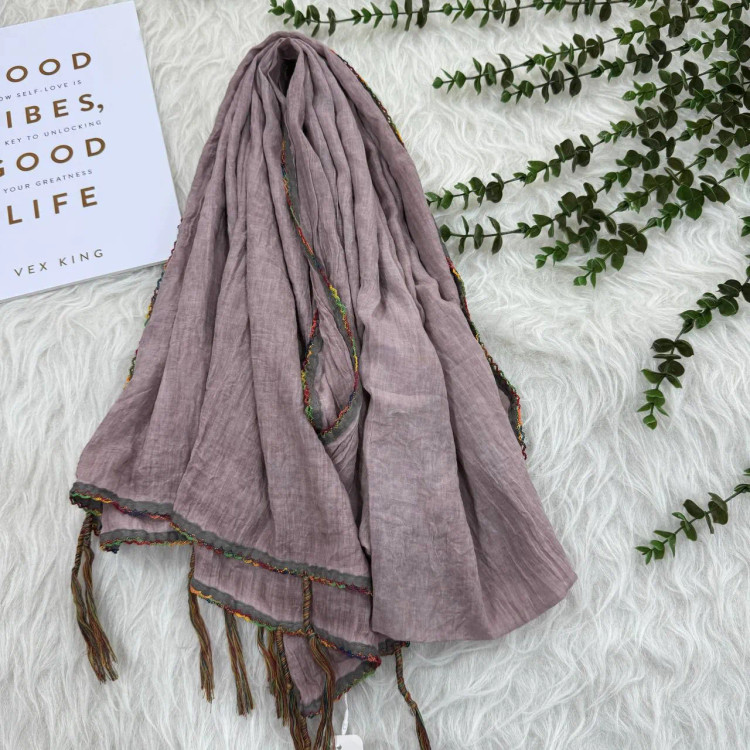 شال ساده نخی دندان موشی وارداتی کد 989 بدون آبرفت و رنگ رفت و چروک