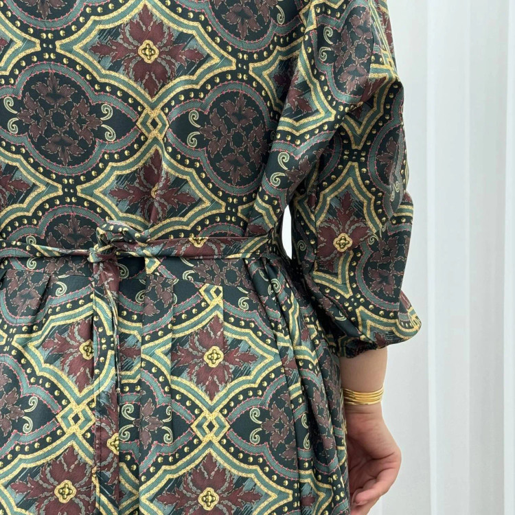 پیراهن فلور بوگاتی فری سایز تا 48 زنانه چهارفصل شیک و راحت بنددار سایه نمیندازد