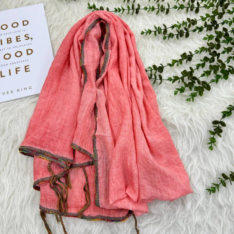 شال ساده نخی دندان موشی وارداتی کد 989 بدون آبرفت و رنگ رفت و چروک