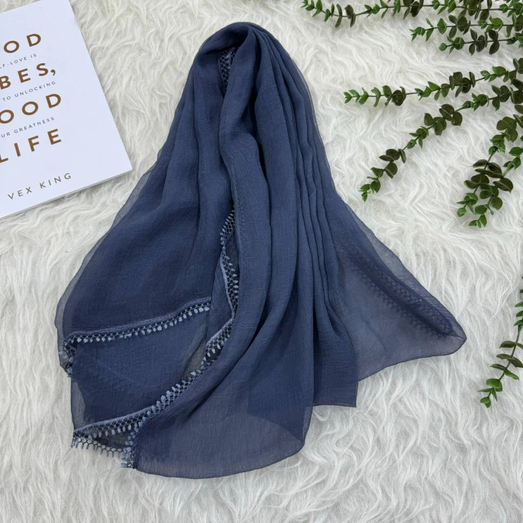 شال نخی روزمره قواره بزرگ 190×75 سانت سر نمیخورد پرز و گلوله نمیشود